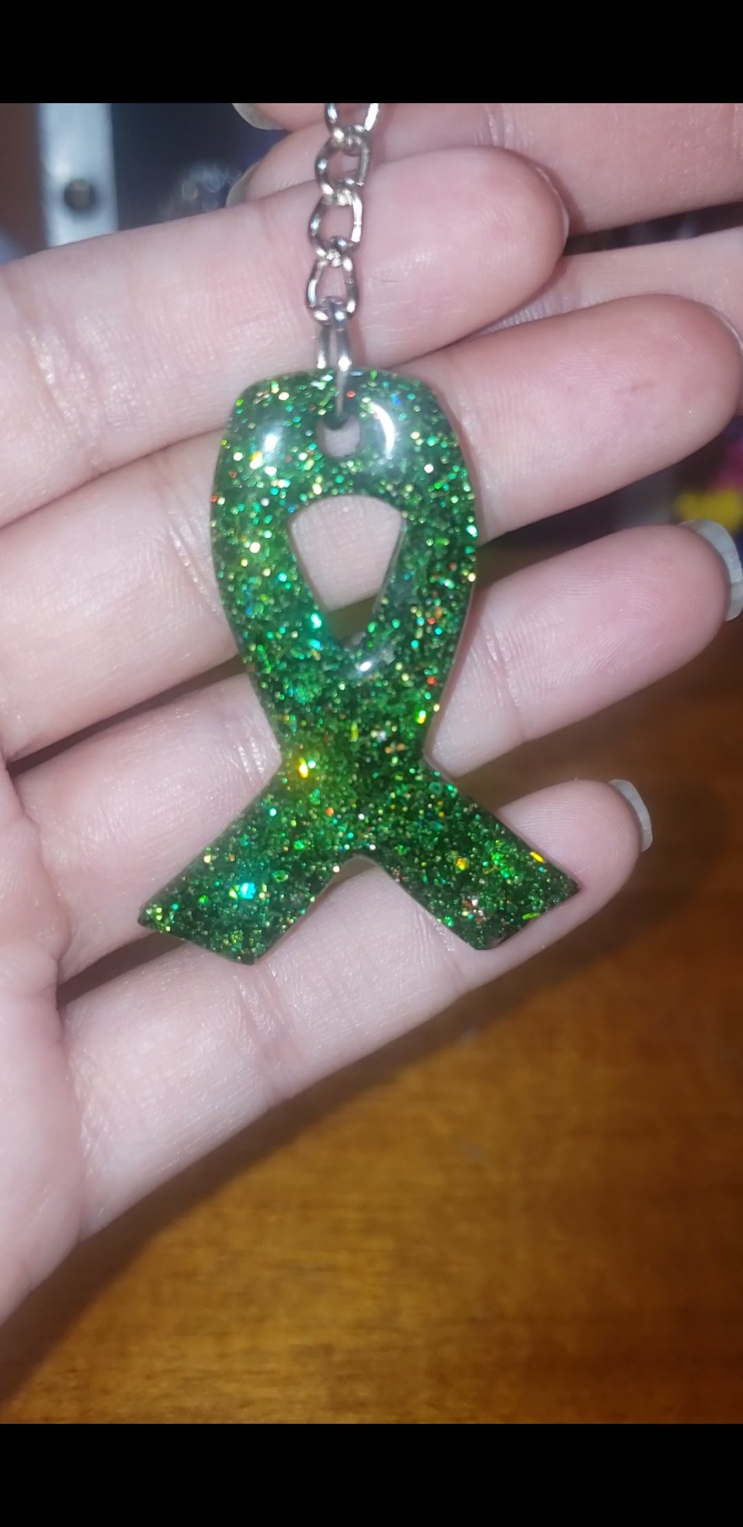 Image of Custom Mini Awareness Ribbon Keychains 