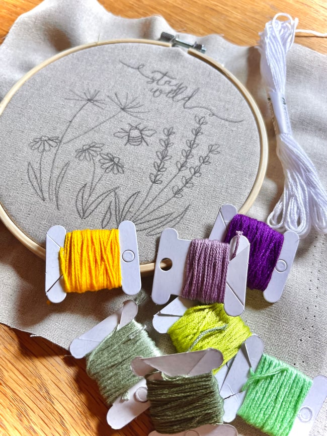 Flower And Bee Embroidery: By Request