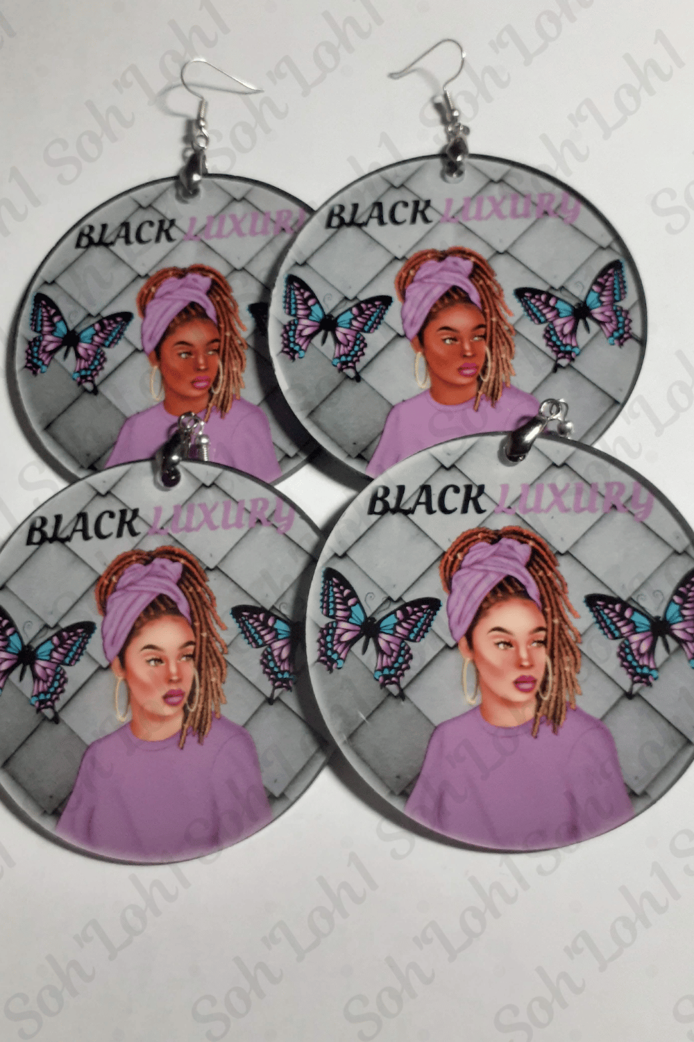 Image of African Handmade Black Luxury Afrocentric Earrings