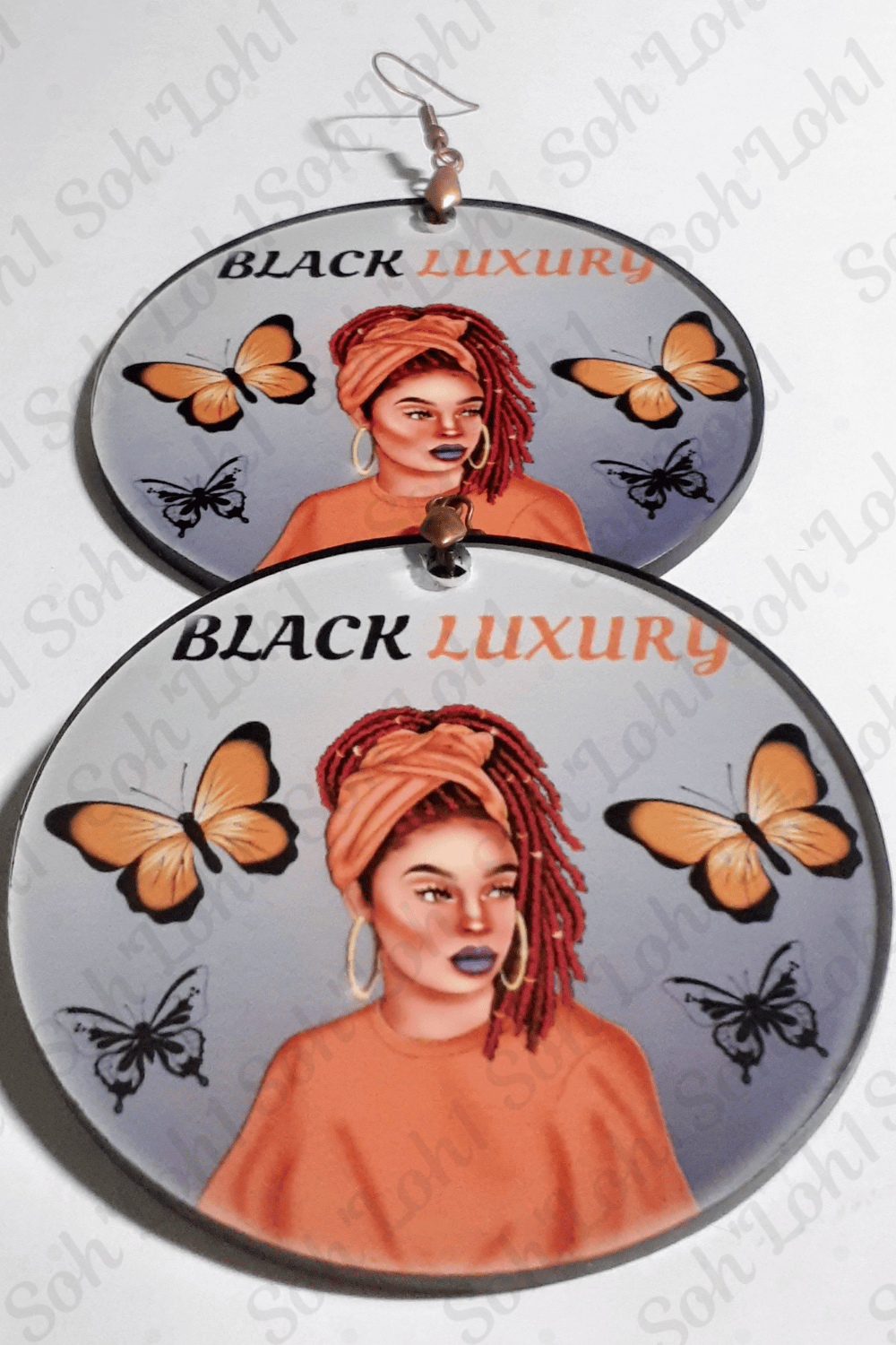 Image of Black Luxury African Jewelry Handmade Dangling Earrings