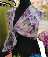 Image 3 of Silk Chiffon Scarf Succulent Print
