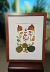 Genuine Nasturtium, Obsession Nandina, Catmint And Mum Leaves In 8" X 10" Frame (Item# 2021168)