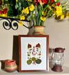 Genuine Nasturtium, Obsession Nandina, Catmint And Mum Leaves In 8" X 10" Frame (Item# 2021168)