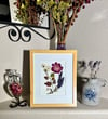 Genuine Chrysanthemum, Rose, Veronica And Hydrangea Wildflower Art In 8" X 10" Frame (Item# 2021148)