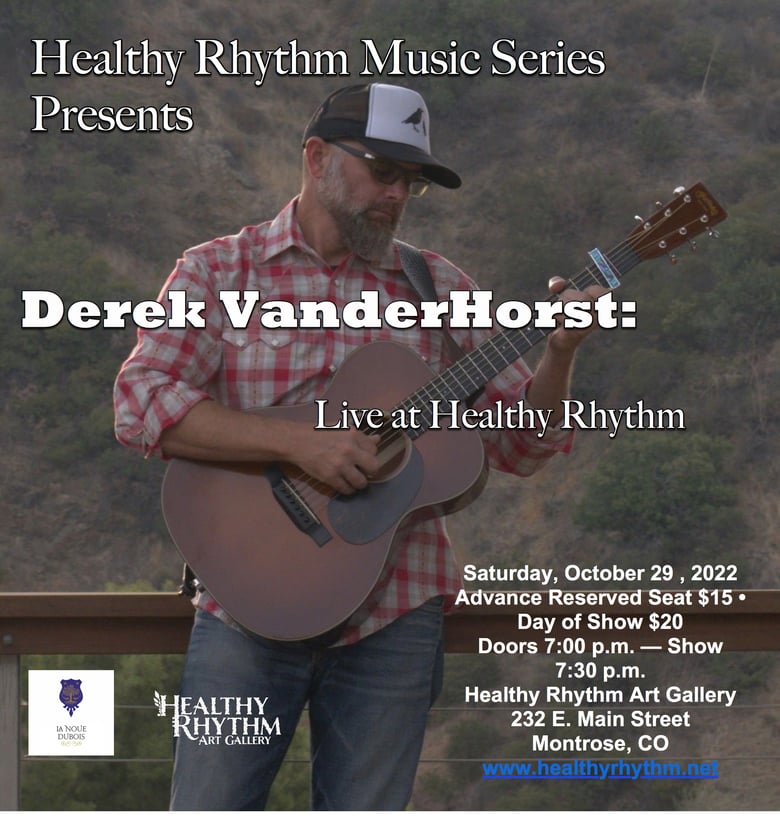 Image of HRMS Presents "DEREK V :: A NIGHT OF FOLK/AMERICANA MUSIC • LIVE AT HEALTHY RHYTHM"