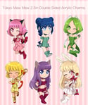 [CLEARANCE] Tokyo Mew Mew - 2.5in Double Sided Glitter Epoxy Acrylic Charms