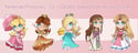 [CLEARANCE] Nintendo Princesses - 2.5in Double Sided Glitter Acrylic Charms 