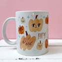 Hey Pumpkin Hand Illustrated 11oz Heat Pressed Mug