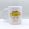 Mushroom Head Hand Illustrated 11oz Heat Pressed Coffee Mug