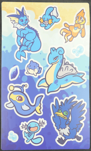 Water Pokemon Sticker Sheet
