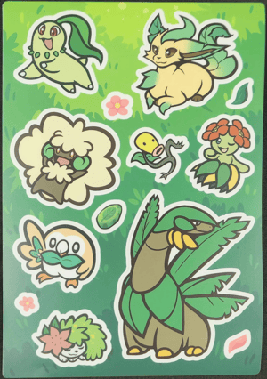 Grass Pokemon Sticker Sheet