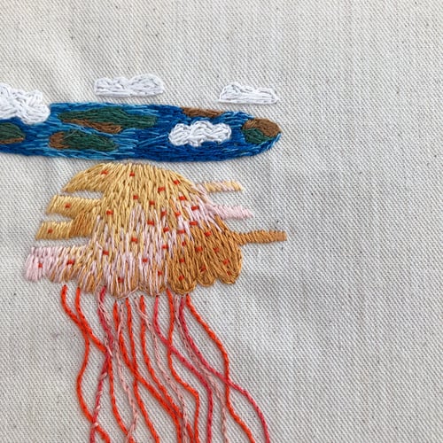 Image of FLAT BRAIN - hand embroidery art