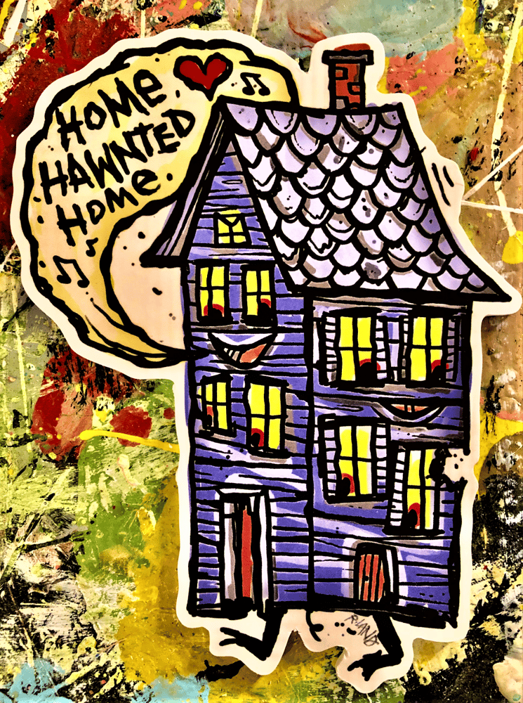 Image of "Home ,hawnted home" jumbo magnetic art