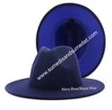 Black/ Navy/Royal Two-Tone Color Fedora Hats