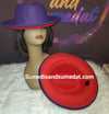 Purple/Red Upturned Jazzy Fedora Hats 