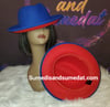Blue/Red Upturned Jazzy Fedora Hats 
