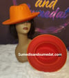 Orange/Red Upturned Jazzy Fedora Hats 