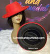 Red/Black Upturned Jazzy Fedora Hats 