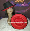 Black/Red Upturned Jazzy Fedora Hats 