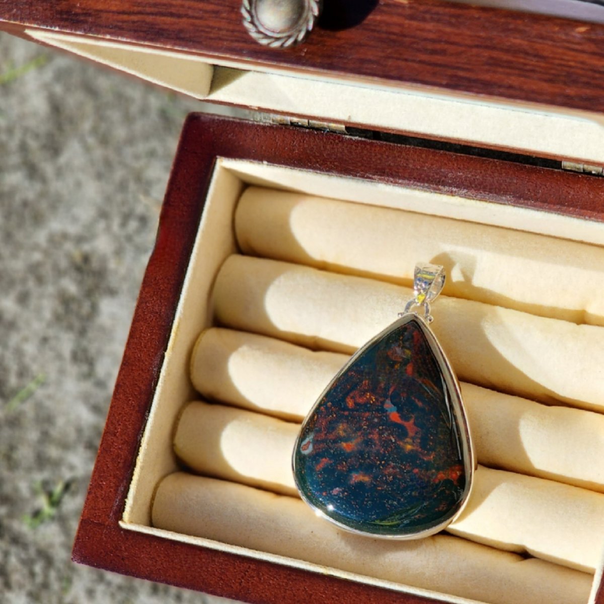 Image of Prophecy - Bloodstone Pendant in Sterling Silver