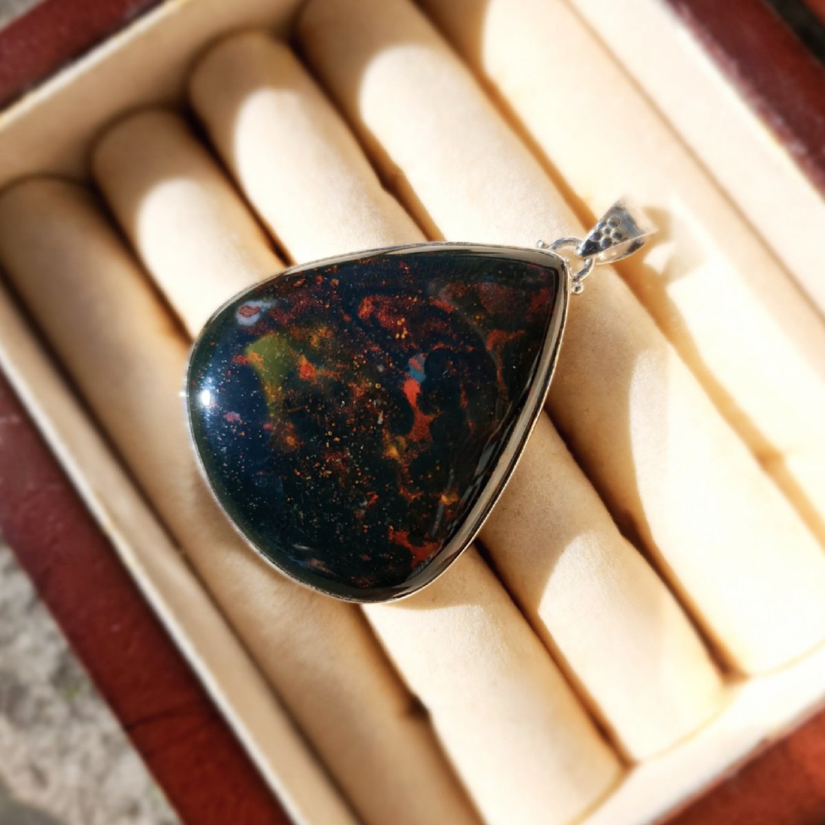 Image of Prophecy Pendant - Bloodstone in Sterling
