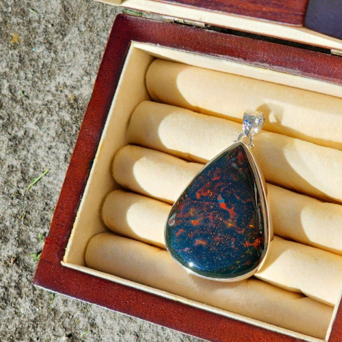 Image of Prophecy - Bloodstone Pendant in Sterling Silver