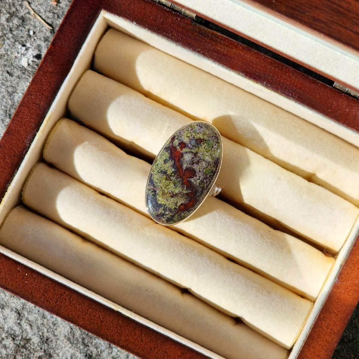Image of Kilve - Dragon's Blood Jasper Ring in Sterling Silver