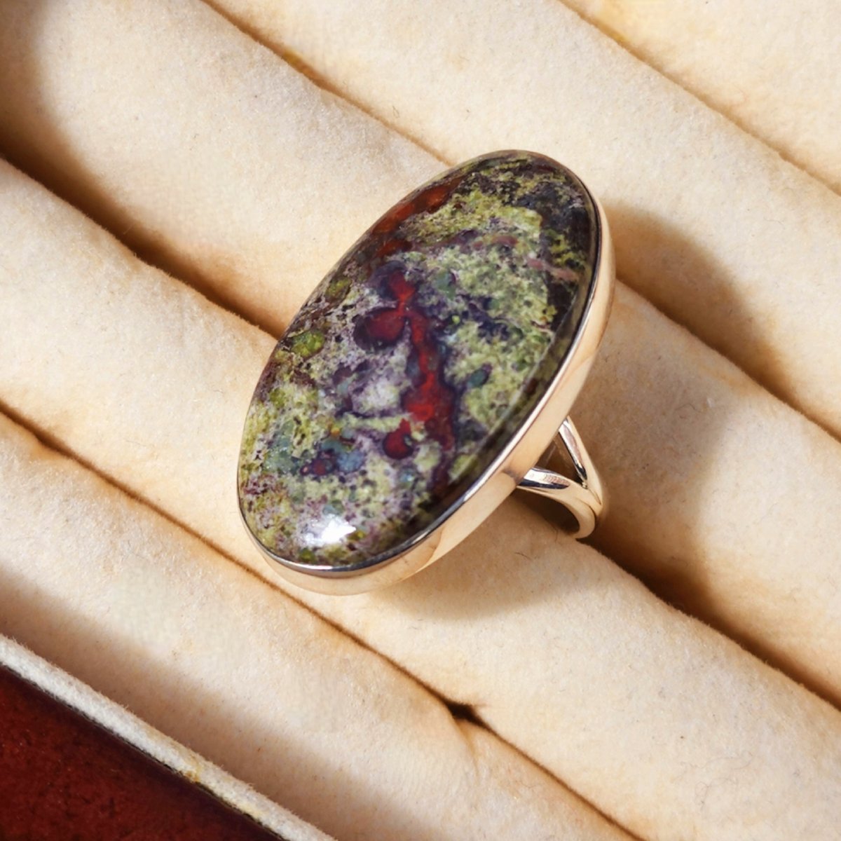 Image of Kilve - Dragon's Blood Jasper Ring in Sterling Silver