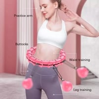 Pink 24 Knots Adjustable Hula Hup For Waist Trainer Exercise Portable Fitness & Massage Gear