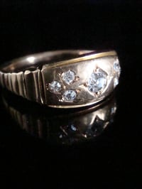 Image 1 of VICTORIAN 18CT 18K ORNATE YELLOW GOLD BAND OLD CUT DIAMOND GYPSY BAND