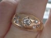 VICTORIAN 18CT 18K ORNATE YELLOW GOLD BAND OLD CUT DIAMOND GYPSY BAND