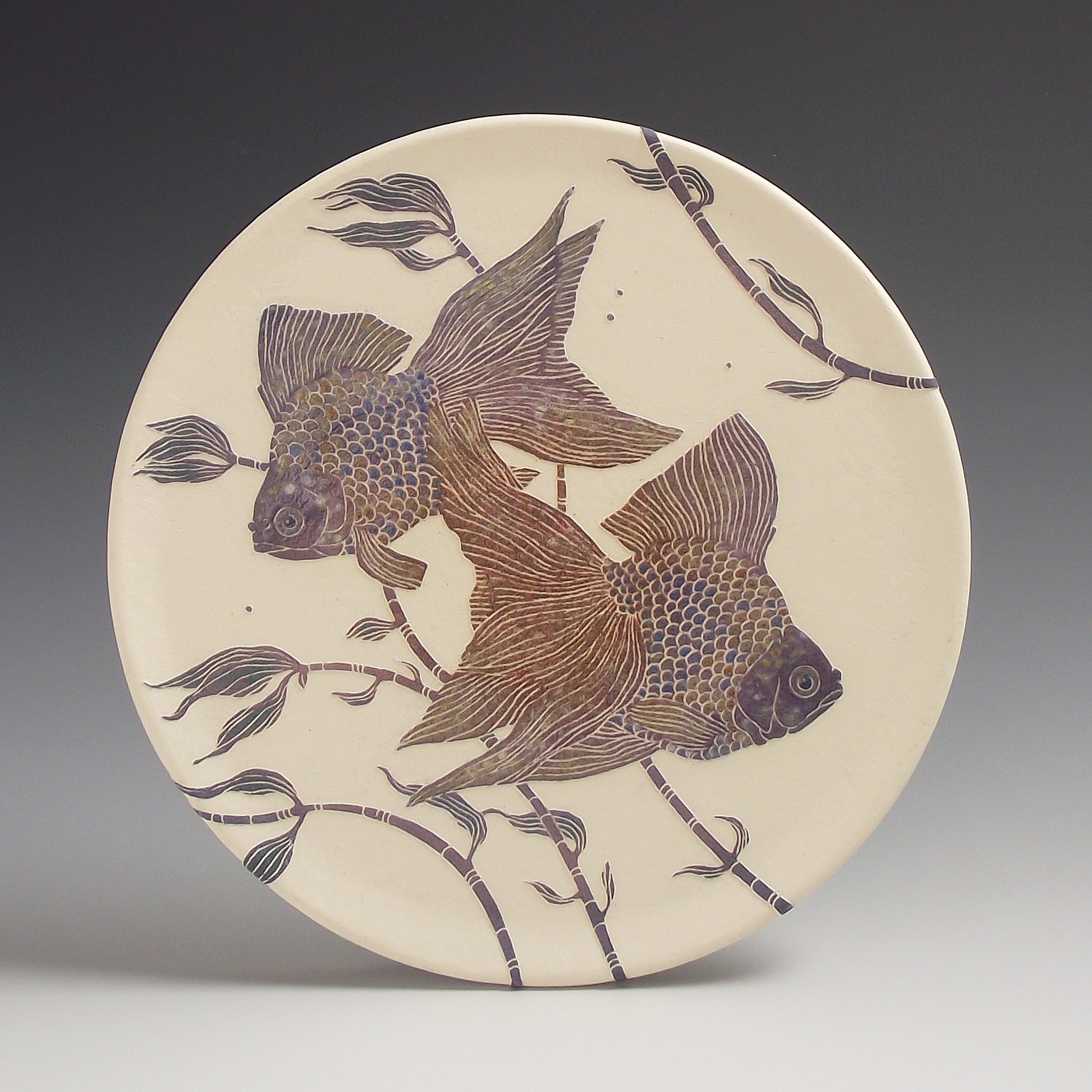 Image of Two Ryukin fancy fish Art Card
