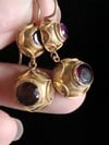Stunning Victorian high carat 15ct yellow gold almandine garnet earrings