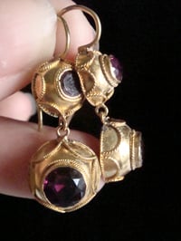 Image 5 of Stunning Victorian high carat 15ct yellow gold almandine garnet earrings