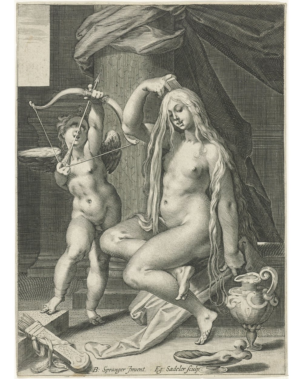 "Venus combs her hair" (1580 - 1629)