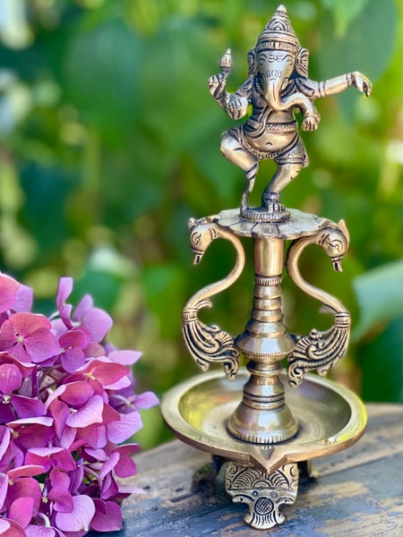 Image of Dancing Ganesha Hansa Oil Lamp