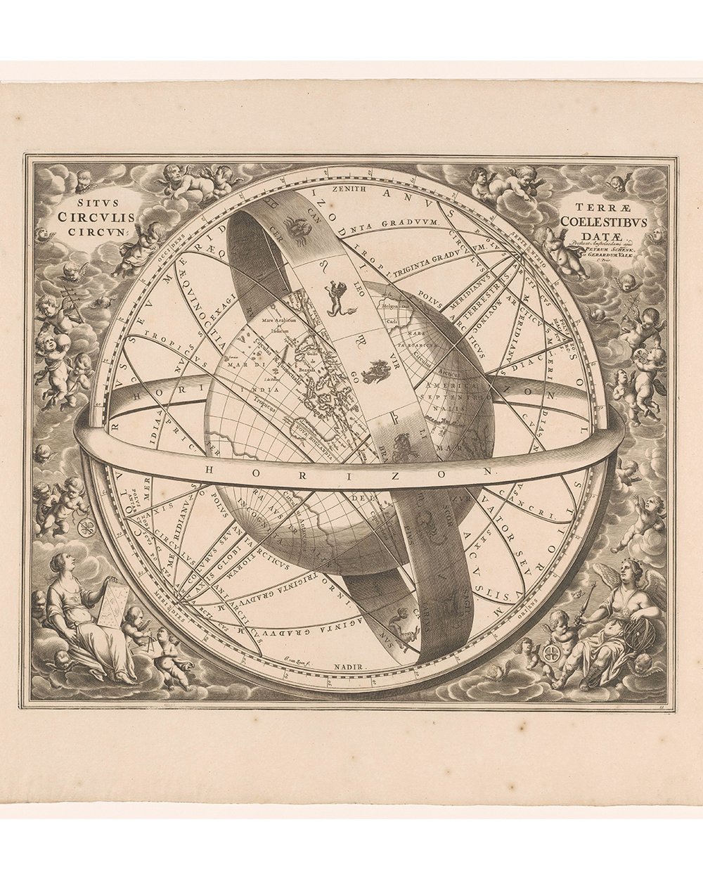 ''Sky map of the earth according to the system of Ptolemy'' (1708)