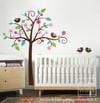 Whimsical Flower Tree with Love Birds - Nursery Vinyl Wall Decal Sticker