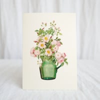 Image 1 of Roses in Green Glass