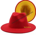 Red/Yellow Fedora Hats 