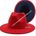 Red/Navy Blue Fedora Hats 