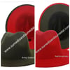Army-Green/Red Fedora Hats (56-58)