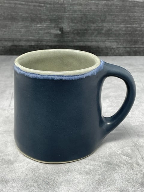 Image of Charcoal and Blue Edge Mug AVAILABLE AT SALTSTONE CERAMICS