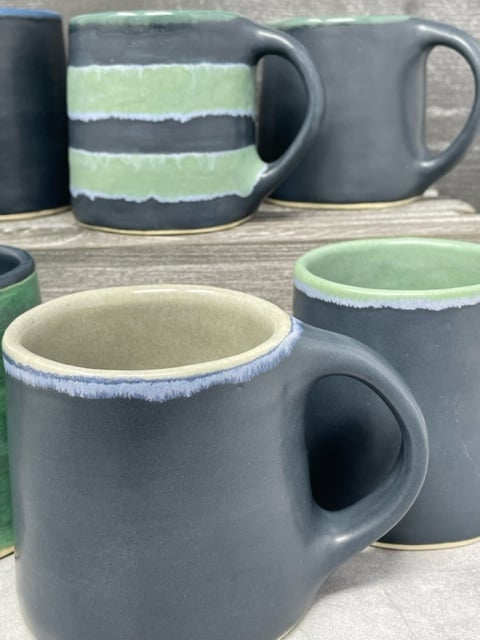 Image of Charcoal and Blue Edge Mug