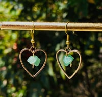 Image 1 of Crystal Heart Hoops