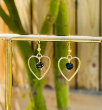 Image 2 of Crystal Heart Hoops