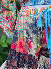 Image 7 of Patchwork trousers / Culottes- pink tassles