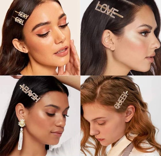 Image of GRAPHIC RHINESTONE BOBBY PINS