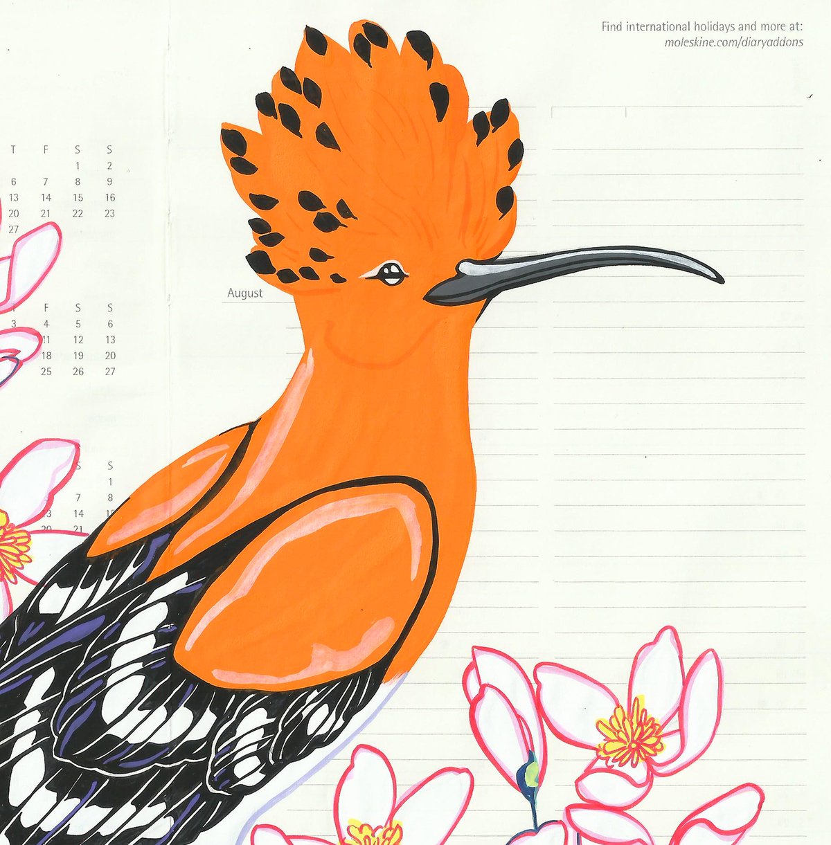 Image of Hoopoe and Clematis