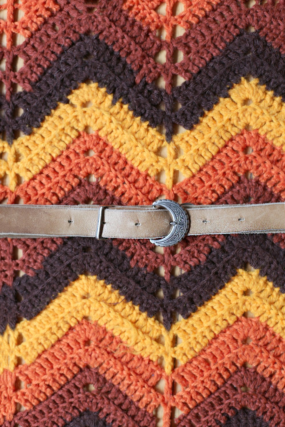 Vintage Skinny Leather Concho Belt 